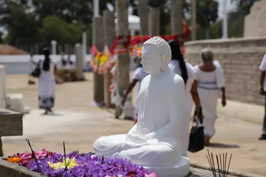 アヌラーダプラの白い仏像の姿